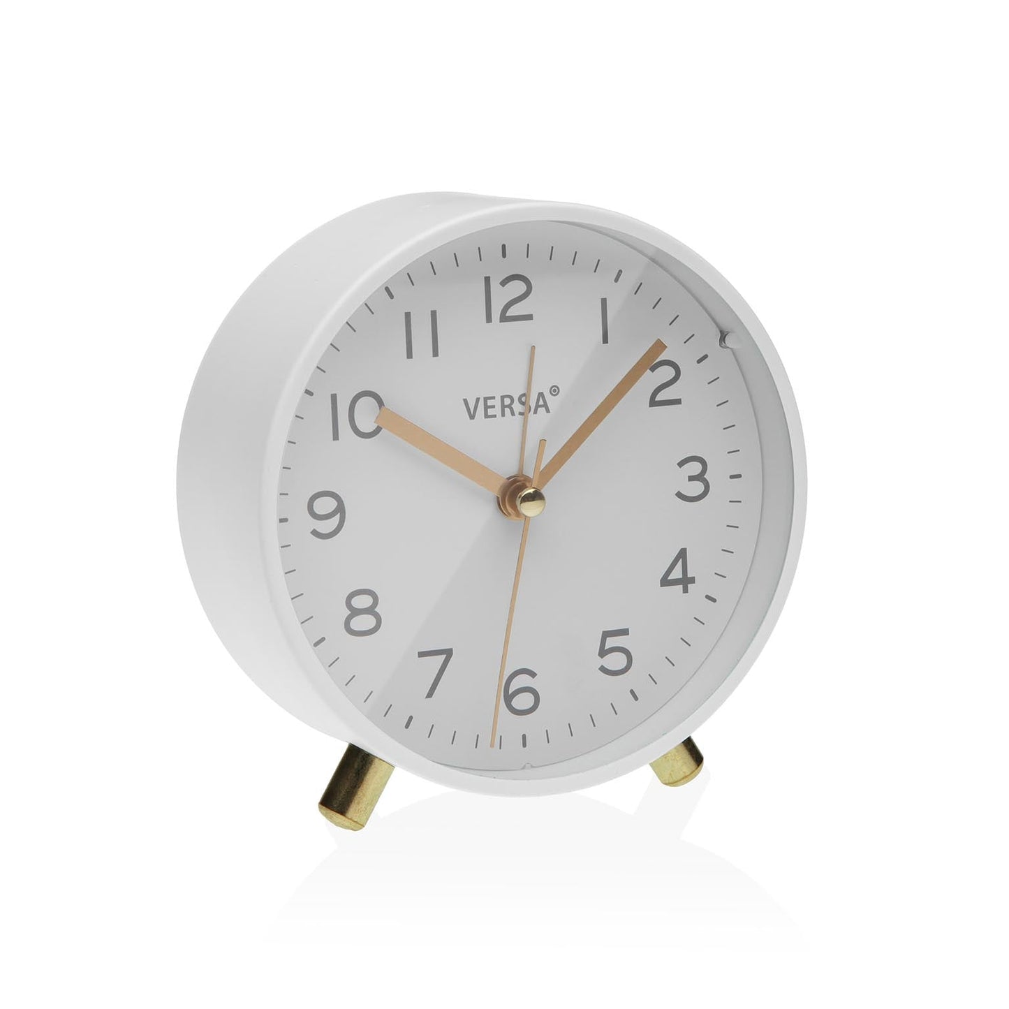 RELOJ DESPERTADOR DE MESA METAL BLANCO VERSA 2026 JUNIO