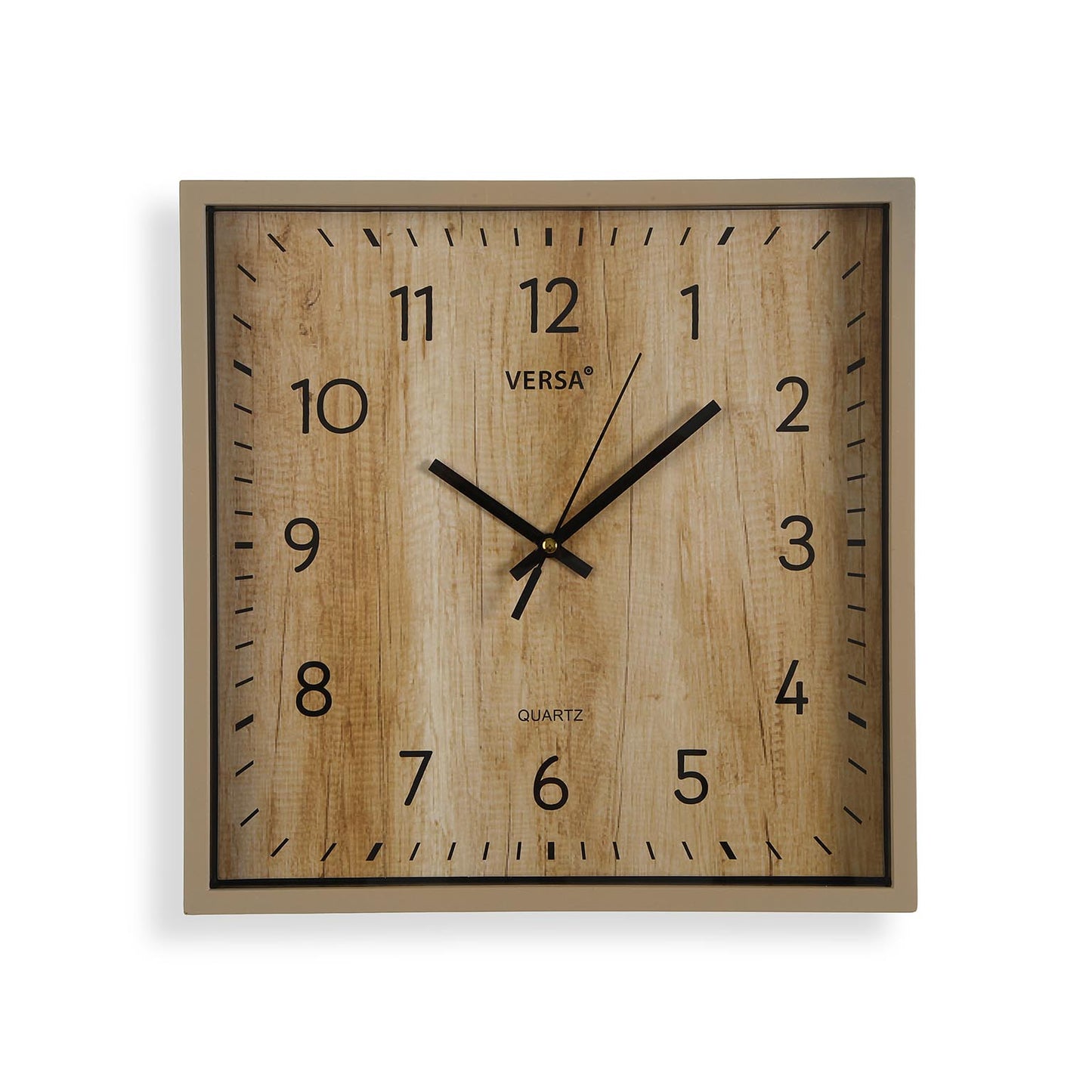 RELOJ DE PARED CUADRADO EFECTO MADERA 30.8CM VERSA 2026 JUNIO