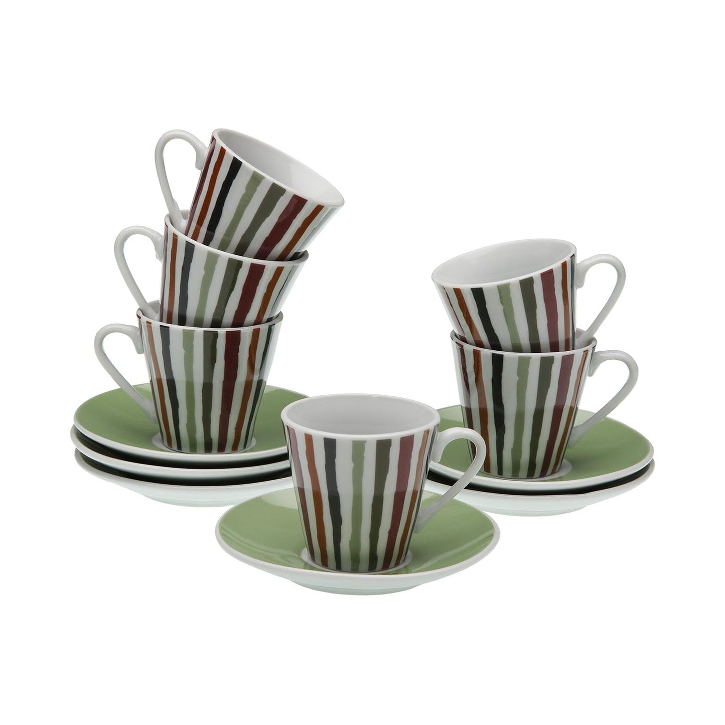 SET 6 TAZAS CAFE CON PLATO LIGNE VERSA FEBRERO