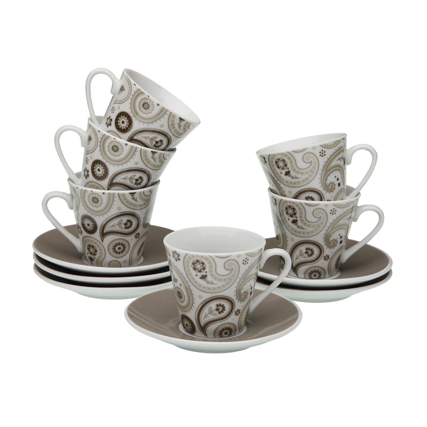 SET 6 TAZAS CAFE CON PLATO GLOB Versaotoño