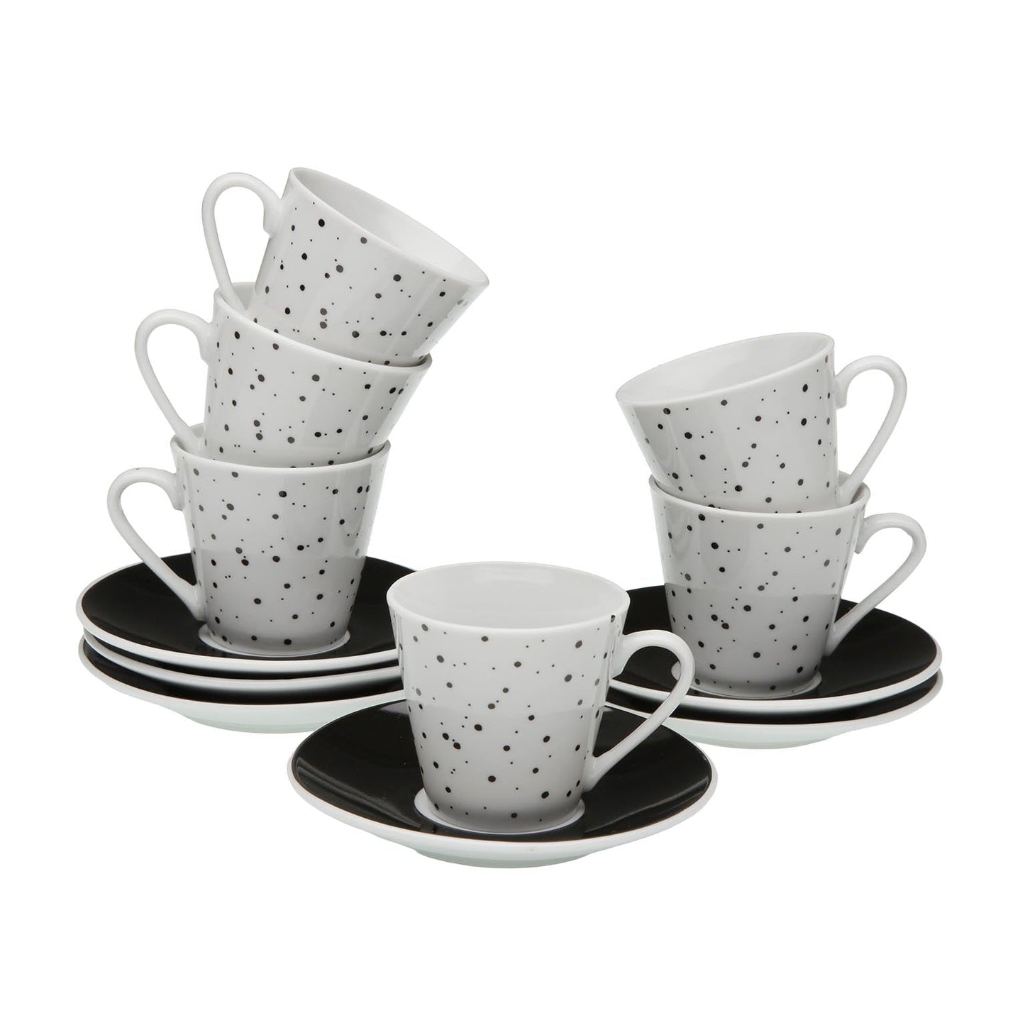 SET 6 TAZAS CAFE CON PLATO SPECKLE Versaotoño