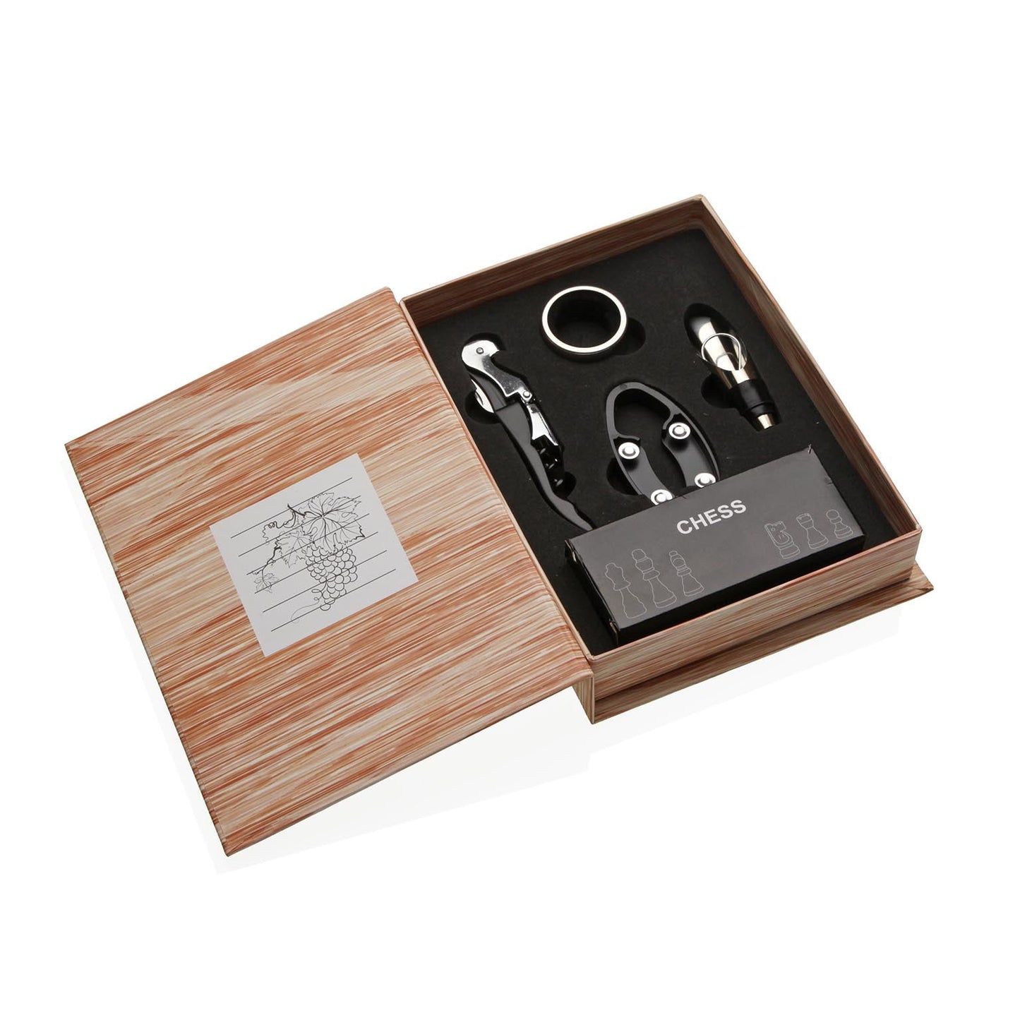 SET 4 ACCESORIOS VINO AJEDREZ VERSA 2026 JUNIO