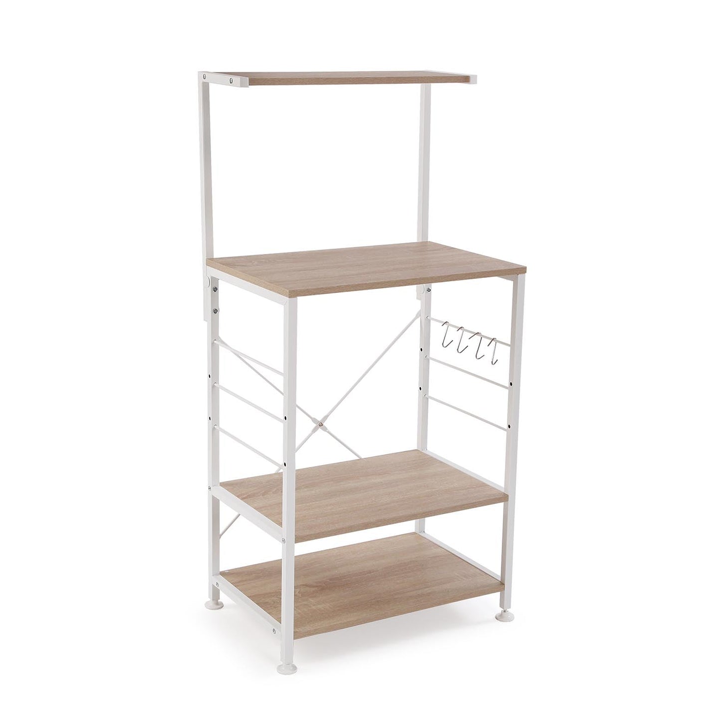 ESTANTERIA MADERA CLARA Y METAL BLANCO VERSA 2026 JUNIO