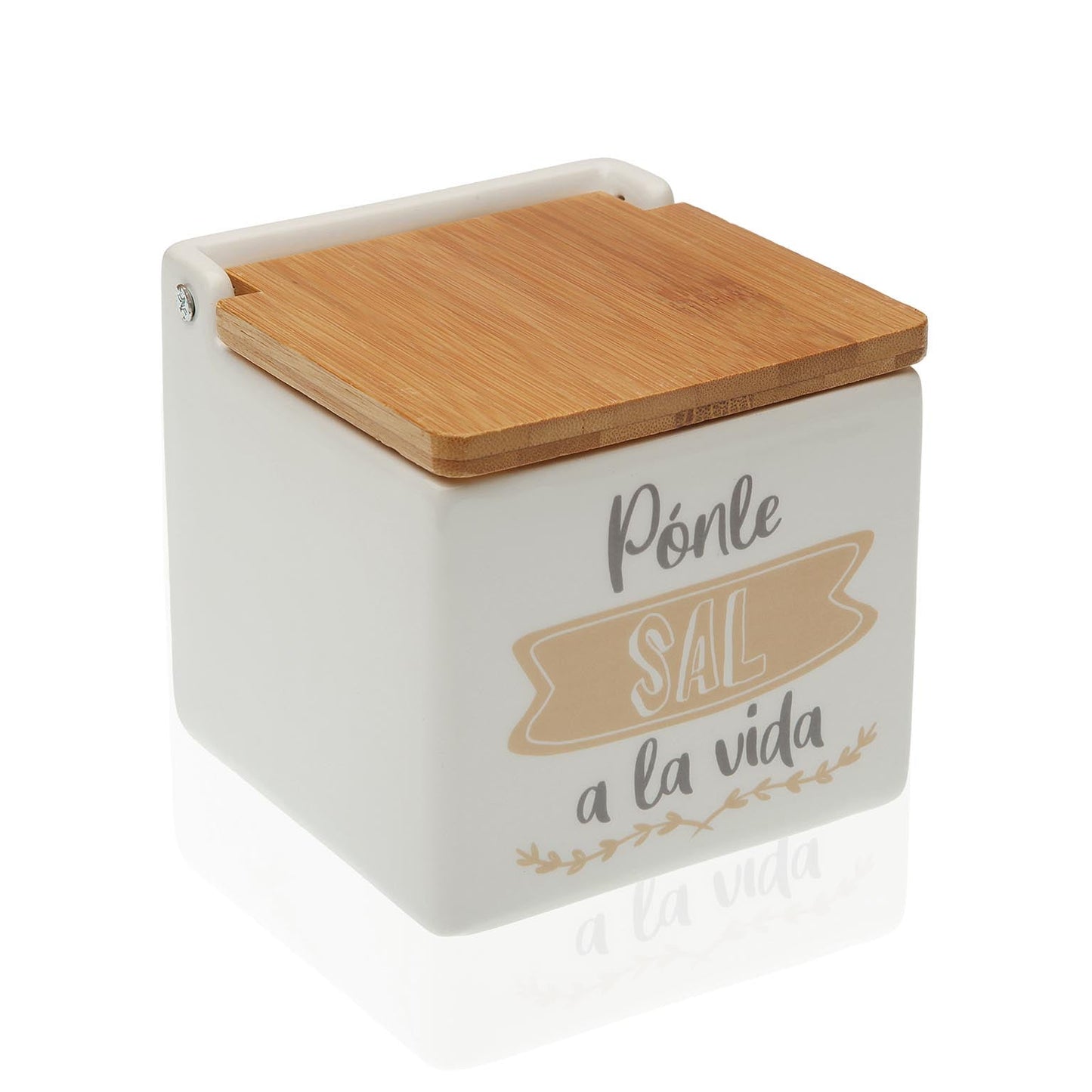 SALERO TAPA BAMBÚ FRASE VIDA Versaotoño