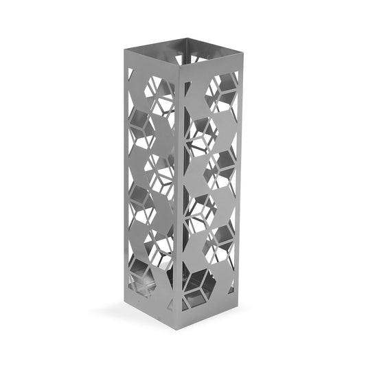 PARAGUERO METALICO PLATEADO "GEOMETRICO" Versaotoño