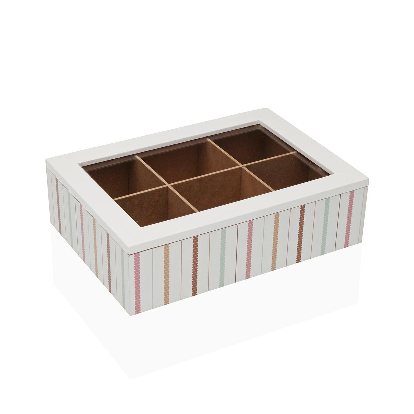 CAJA DE TE MADERA 6 COMP. FLINT Versaotoño