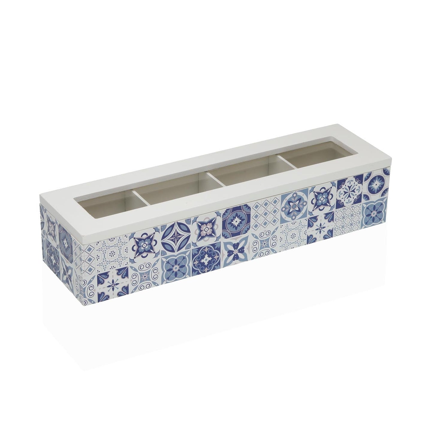 CAJA DE TE AZURITA 4 COMPARTIMENTOS