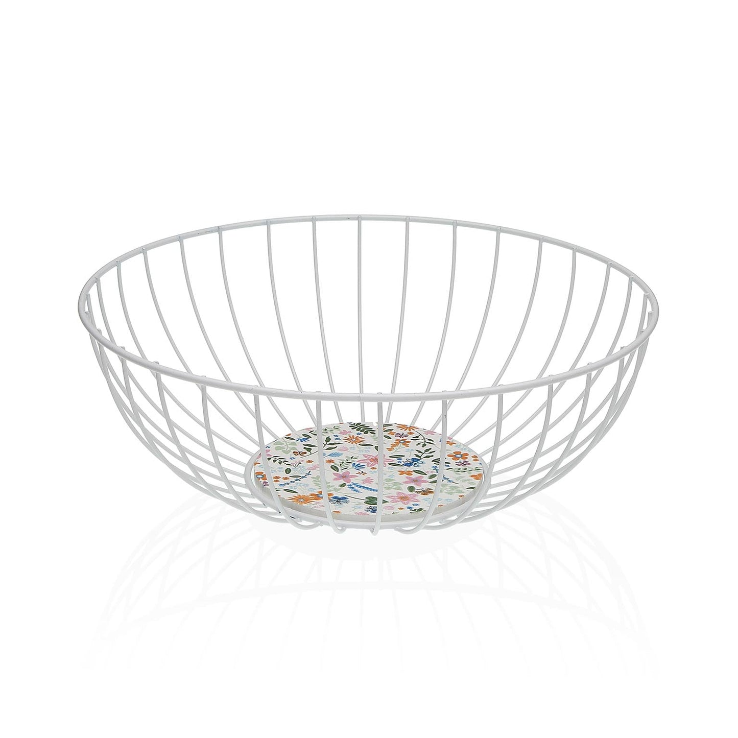 CESTA METALICA BLANCA FLOWERS VERSA 2026 JUNIO