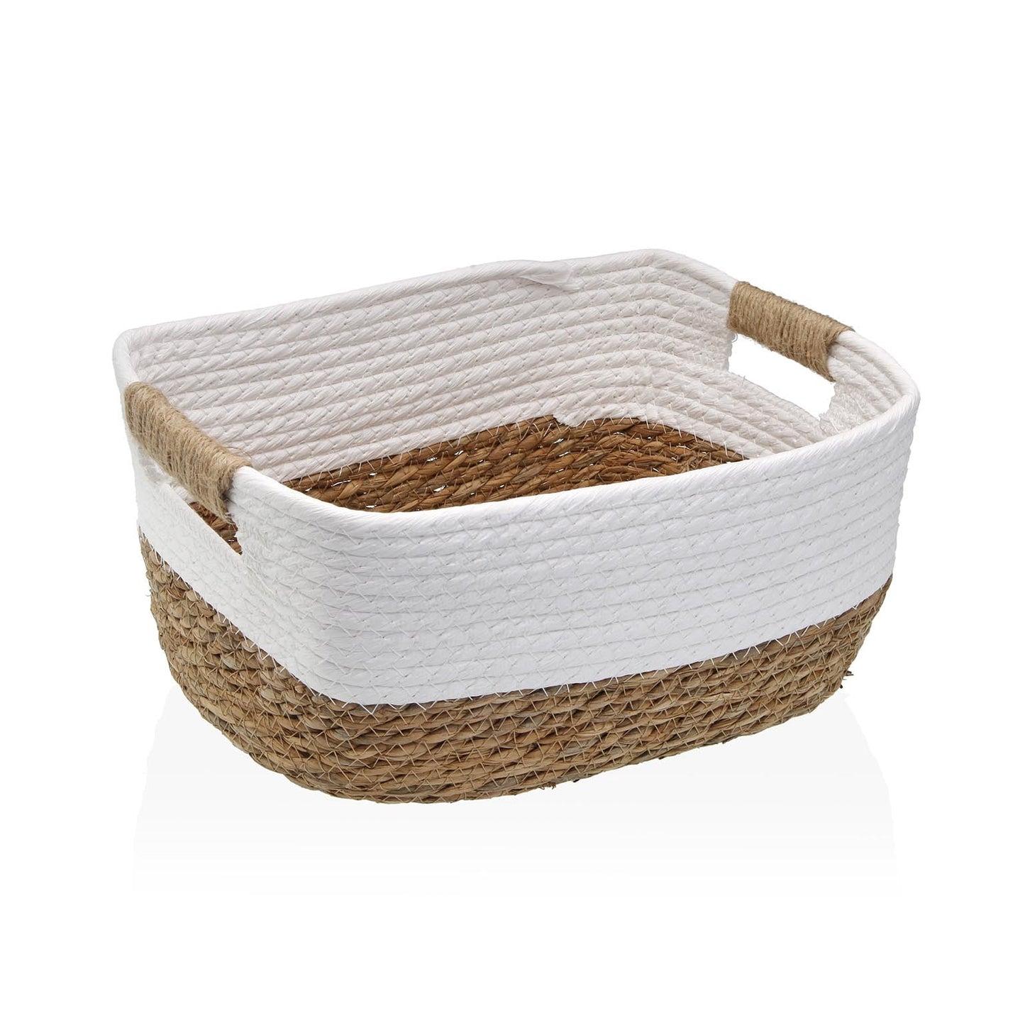 CESTA DE FIBRA VEGETAL CON ASAS 31X23 BLANCA VERSA 2026 JUNIO