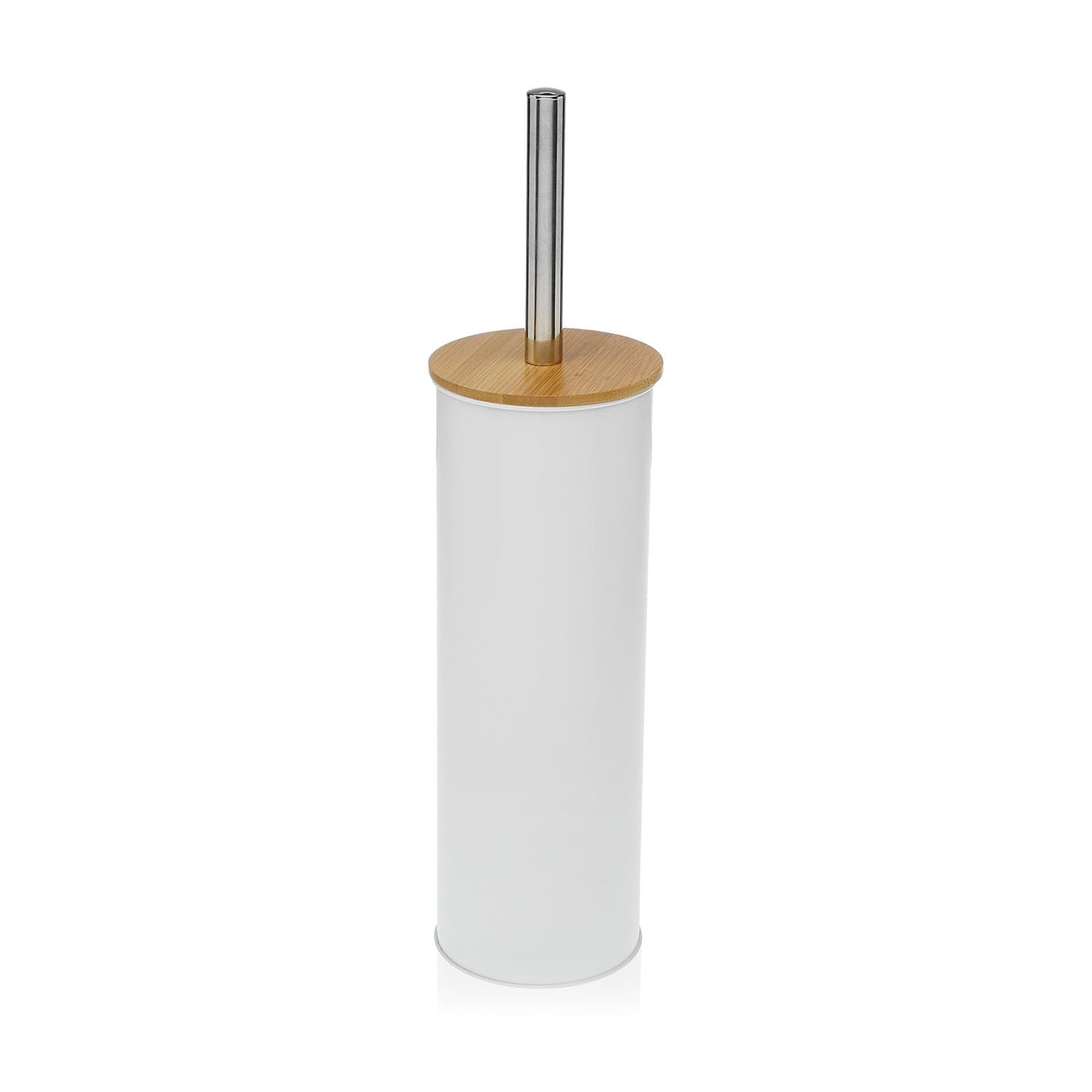 ESCOBILLERO BLANCO CON TAPA DE BAMBU Versaotoño