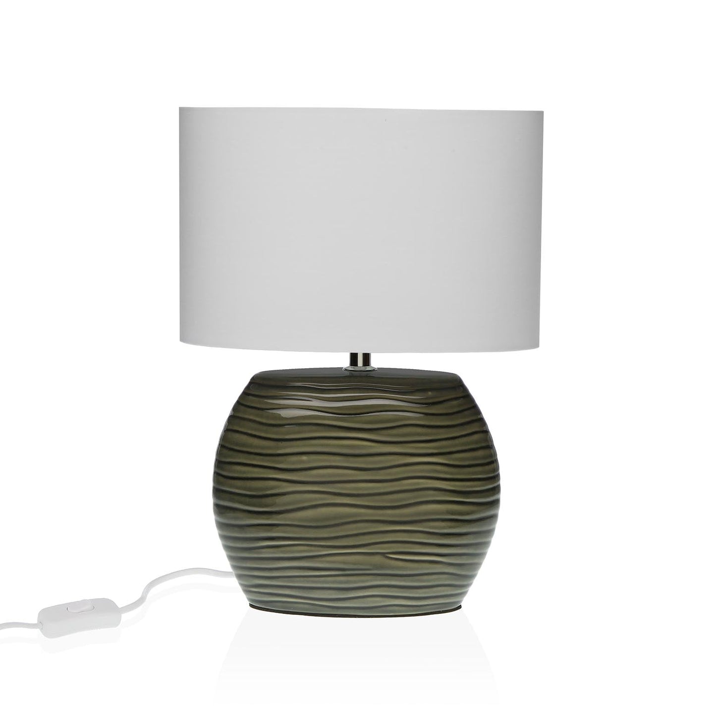 LAMPARA CERAMICA RAYAS GRIS VERSA 2026 JUNIO