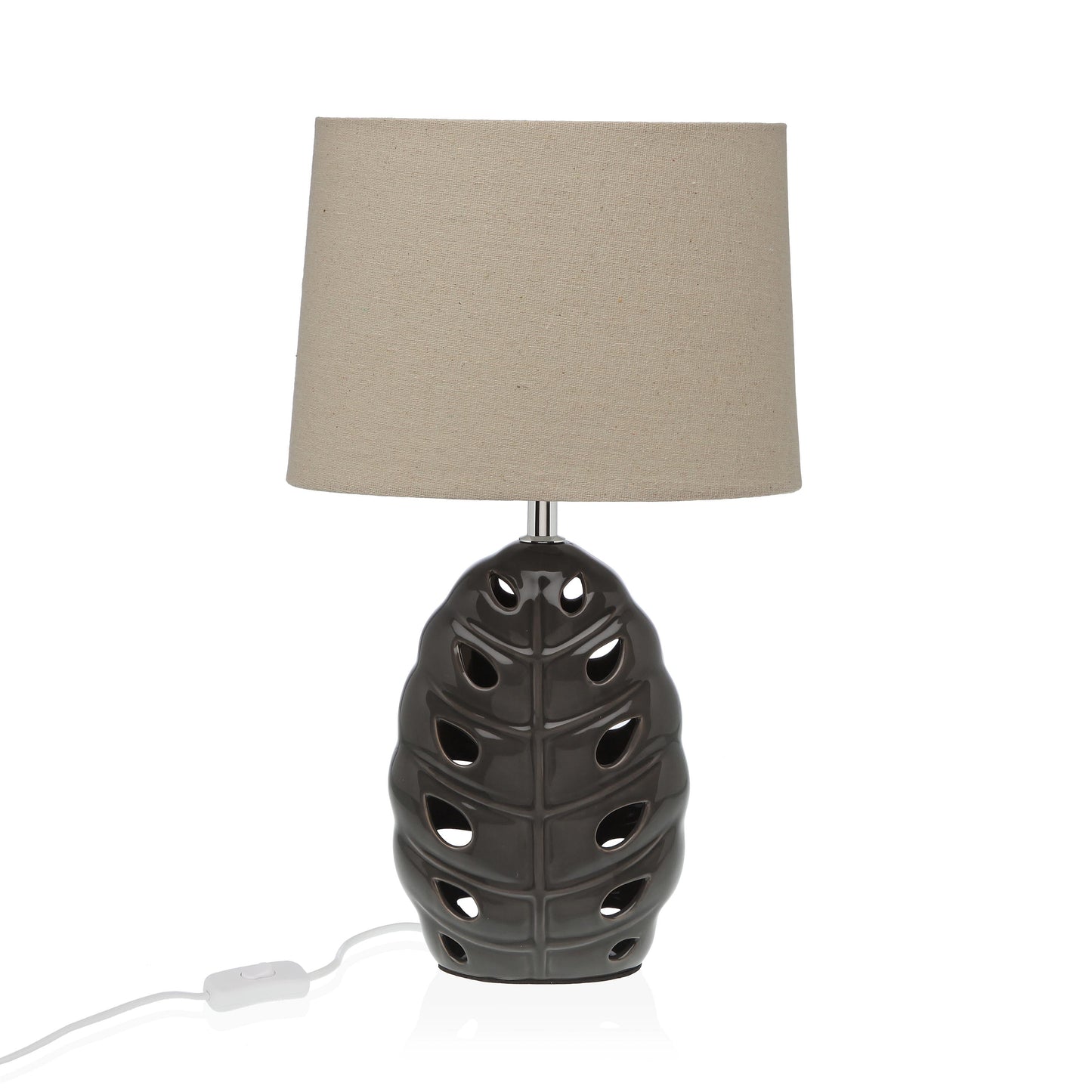 LAMPARA CERAMICA PLATEADO 42CM Versaotoño