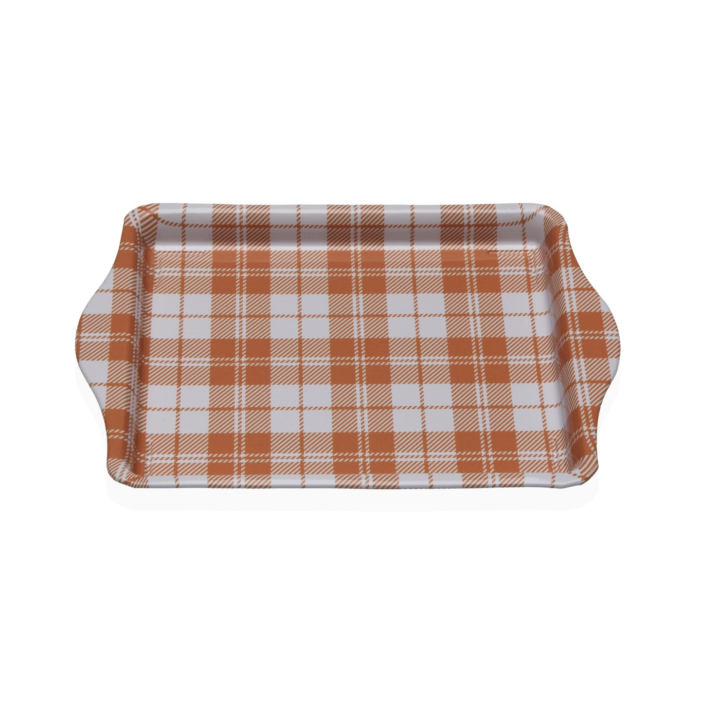 BANDEJA METALICA CON ASAS VICHY AMARILLO Versaotoño