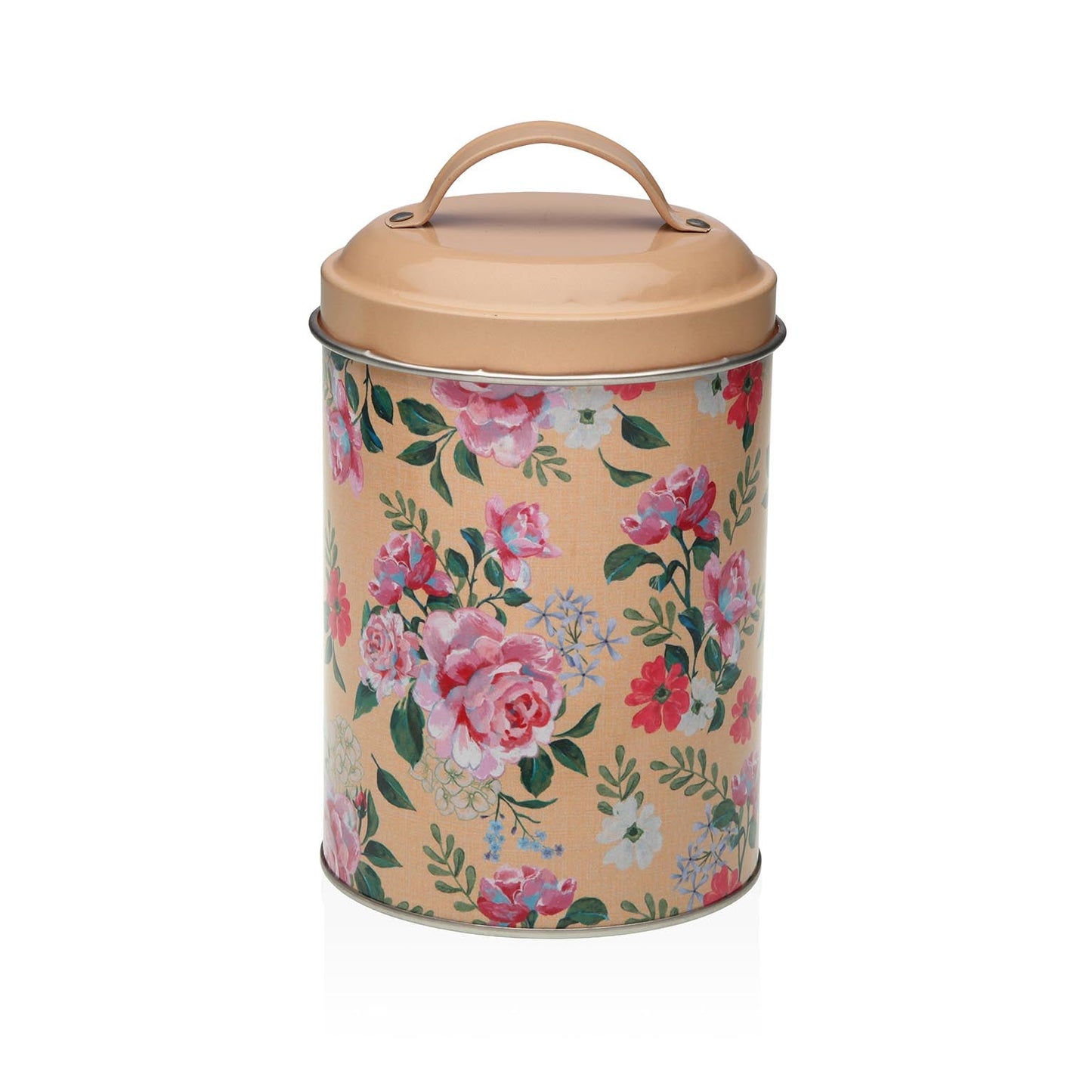 BOTE METALICO CON TAPA AMARILLO FLOWER VERSA 2026 JUNIO
