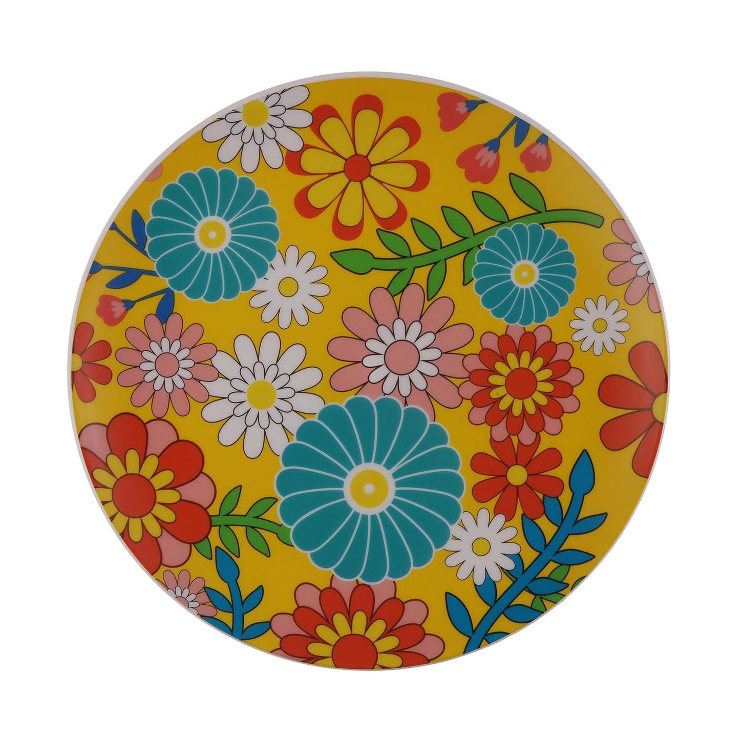 PLATO AMARILLO FLORES 25CM VERSA 2026 JUNIO