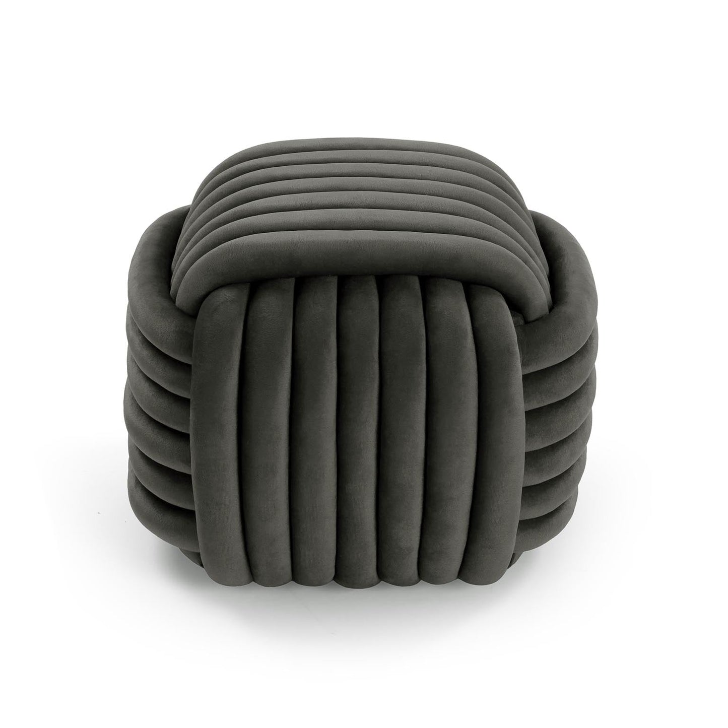 PUF CUADRADO GRIS OSCURO KNOT VERSA 2026 JUNIO