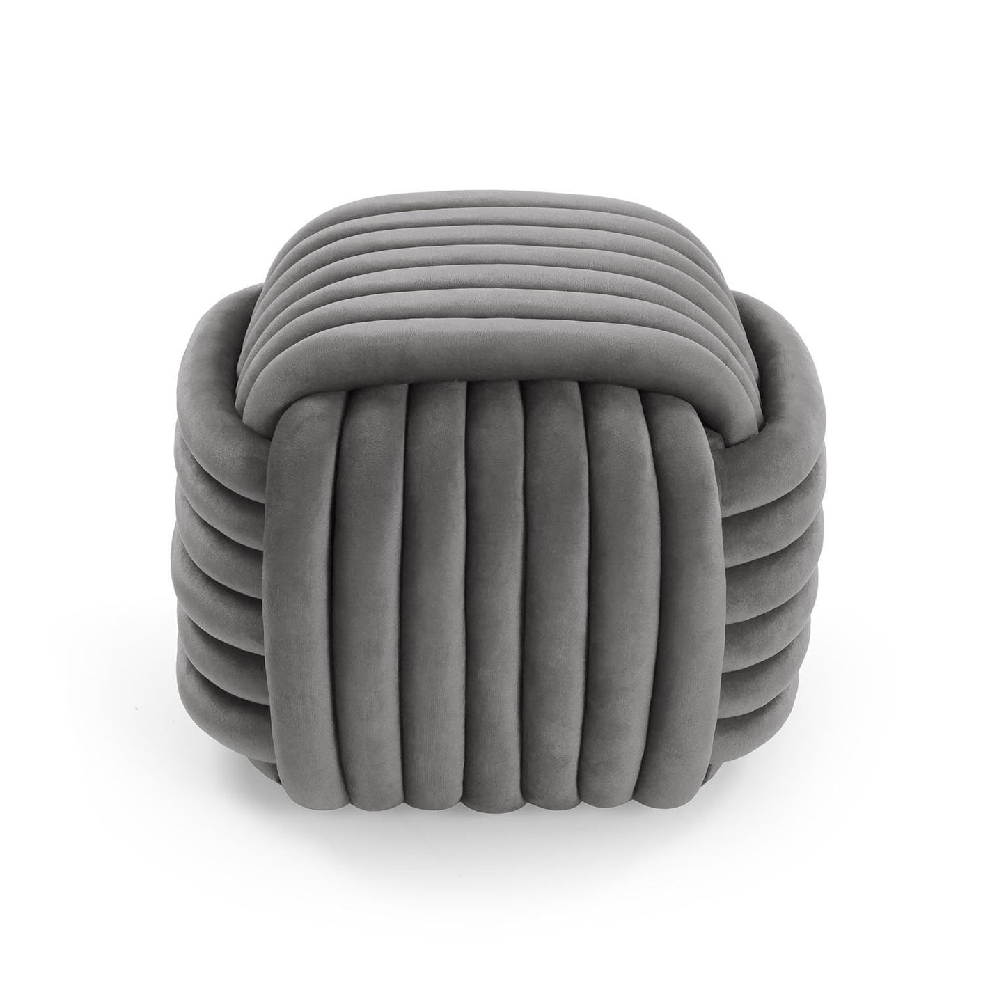 PUF CUADRADO GRIS CLARO KNOT VERSA FEBRERO