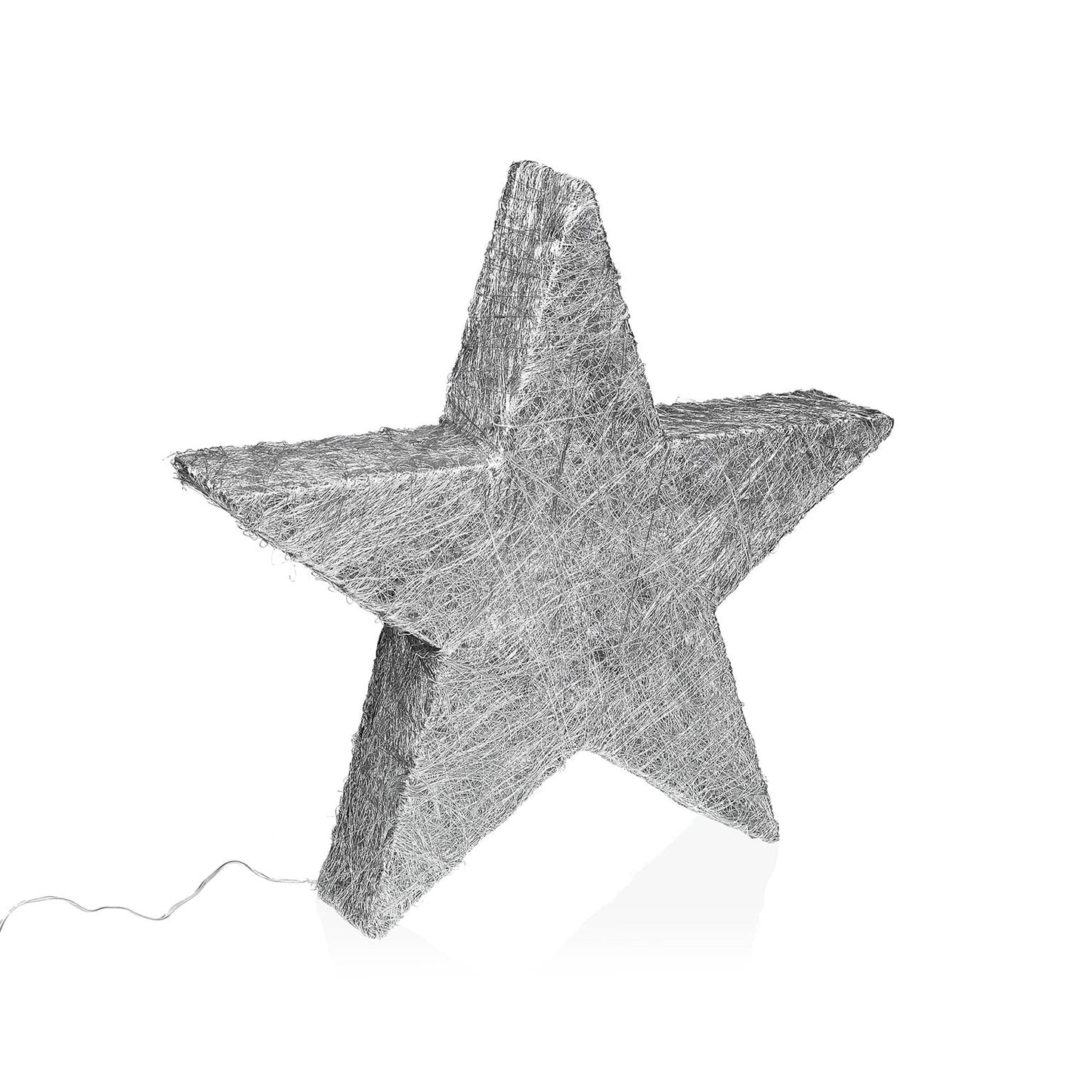 ESTRELLA PLATEADA EN 3D LUMINOSA 30CM Versaotoño