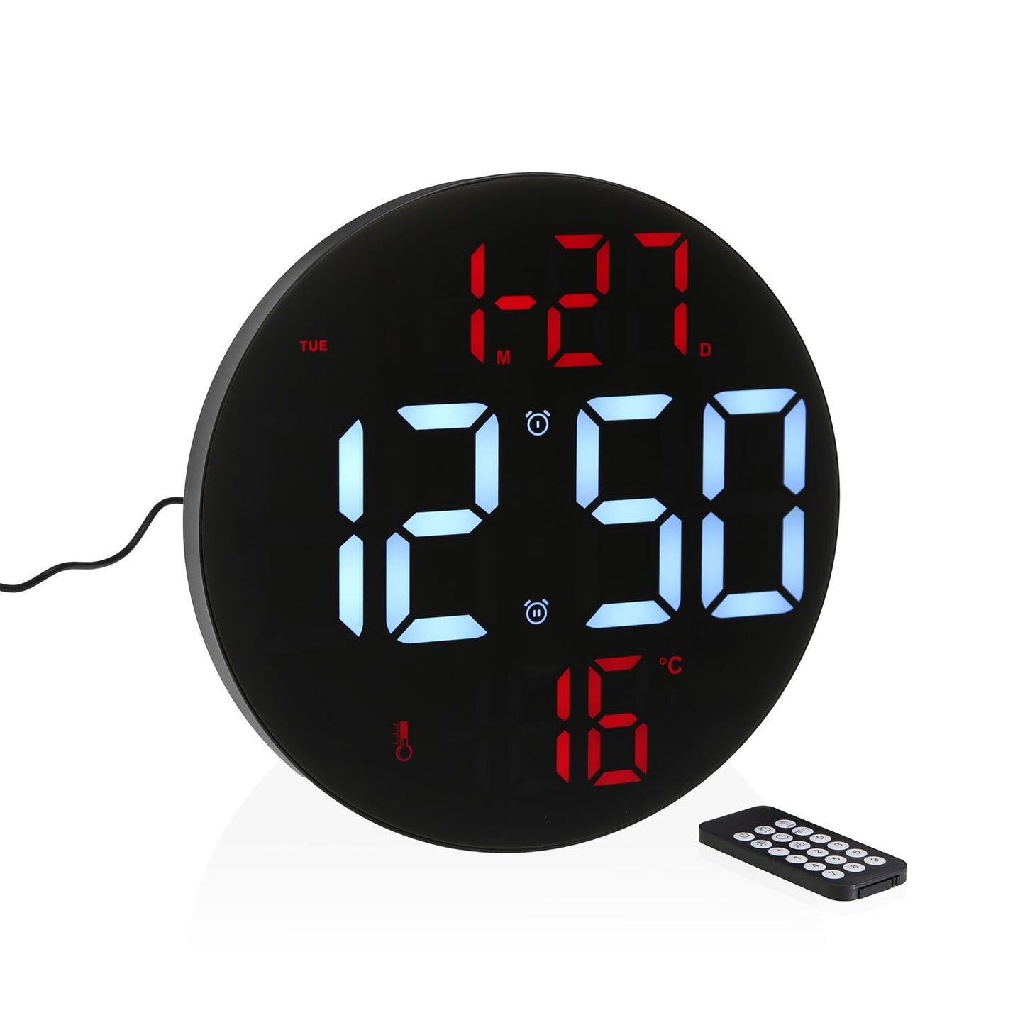 RELOJ PARED DIGITAL CON MANDO NEGRO VERSA 2026 JUNIO