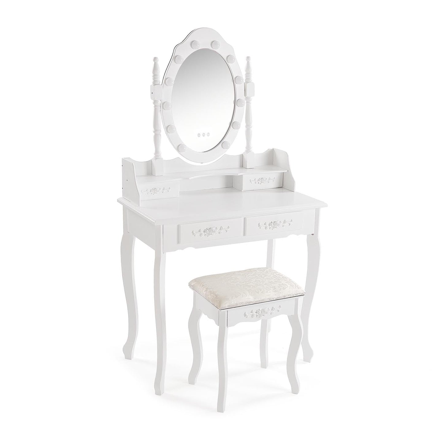 TOCADOR BLANCO CON TABURETE Y LUCES LED CHARM VERSA 2026 JUNIO