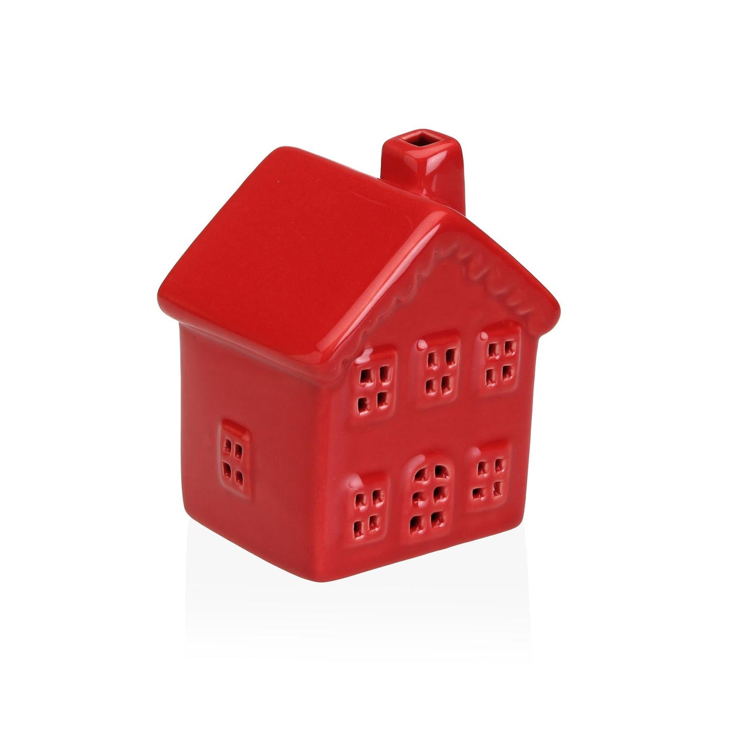 FIGURA DE CERAMICA CON LUZ LED CASA ROJA Versaotoño