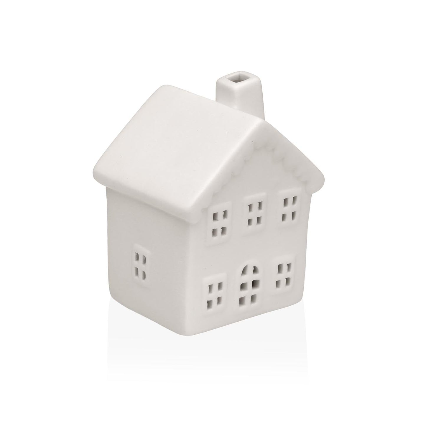 FIGURA DE CERAMICA CON LUZ LED CASA BLANCA Versaotoño