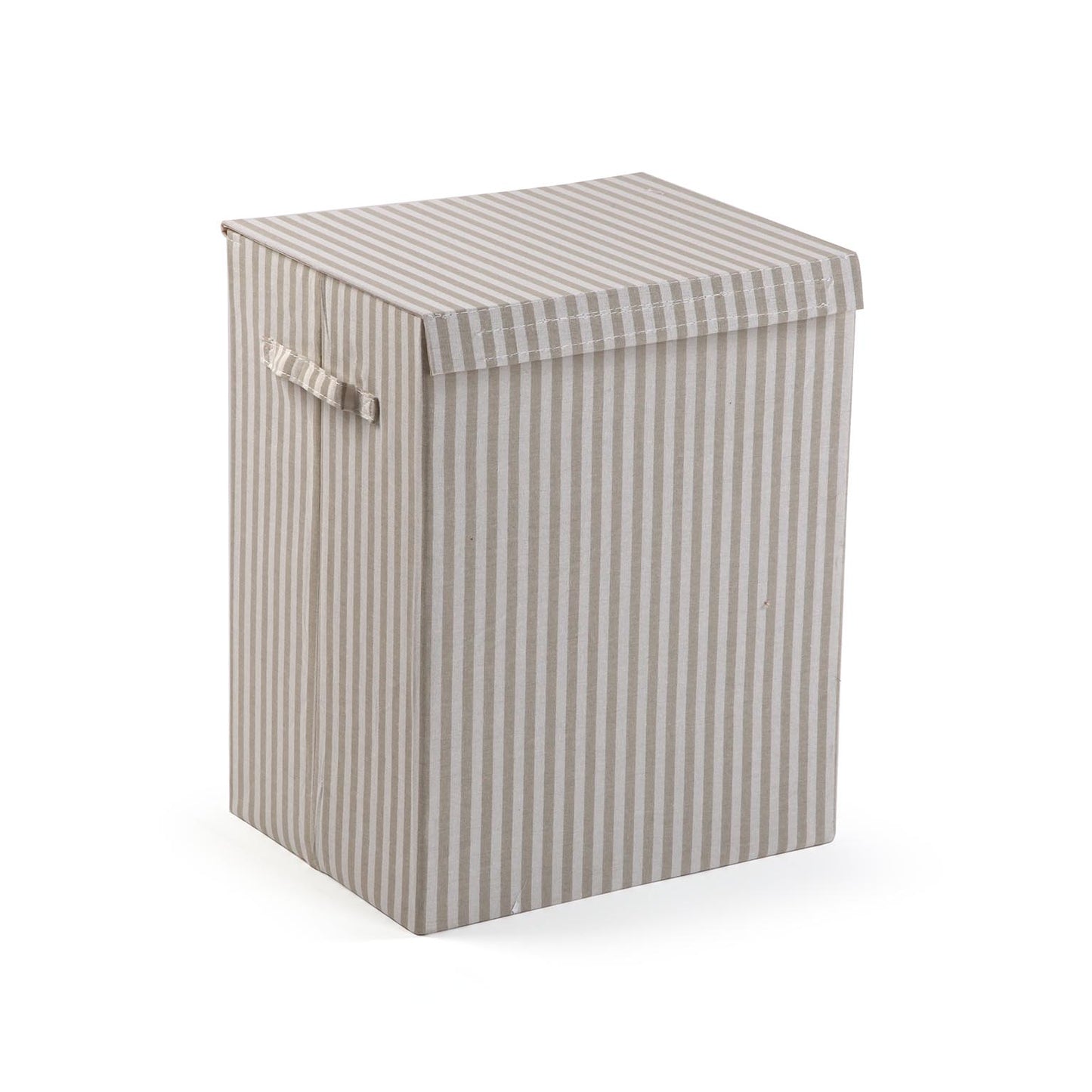 CESTO ROPA RECTANGULAR PLEGABLE RAYAS GRIS VERSA 2026 JUNIO