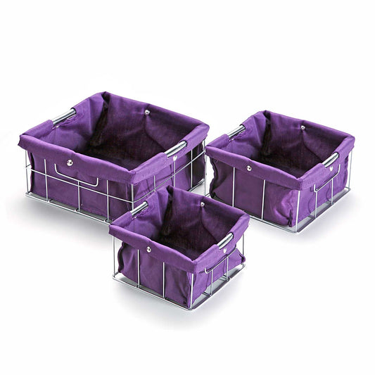 SET 3 CESTAS CUADRADAS VIOLETA Versaotoño