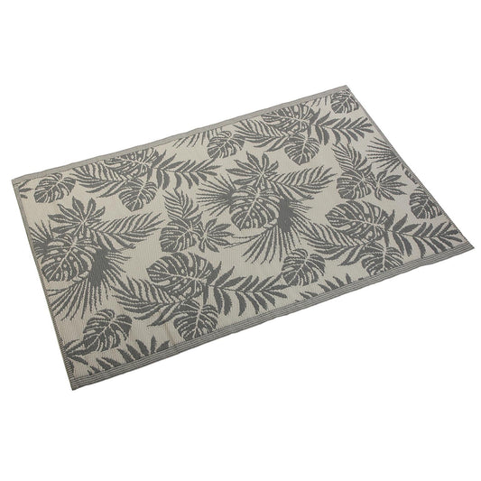 ALFOMBRA GRIS CON HOJAS Versaotoño
