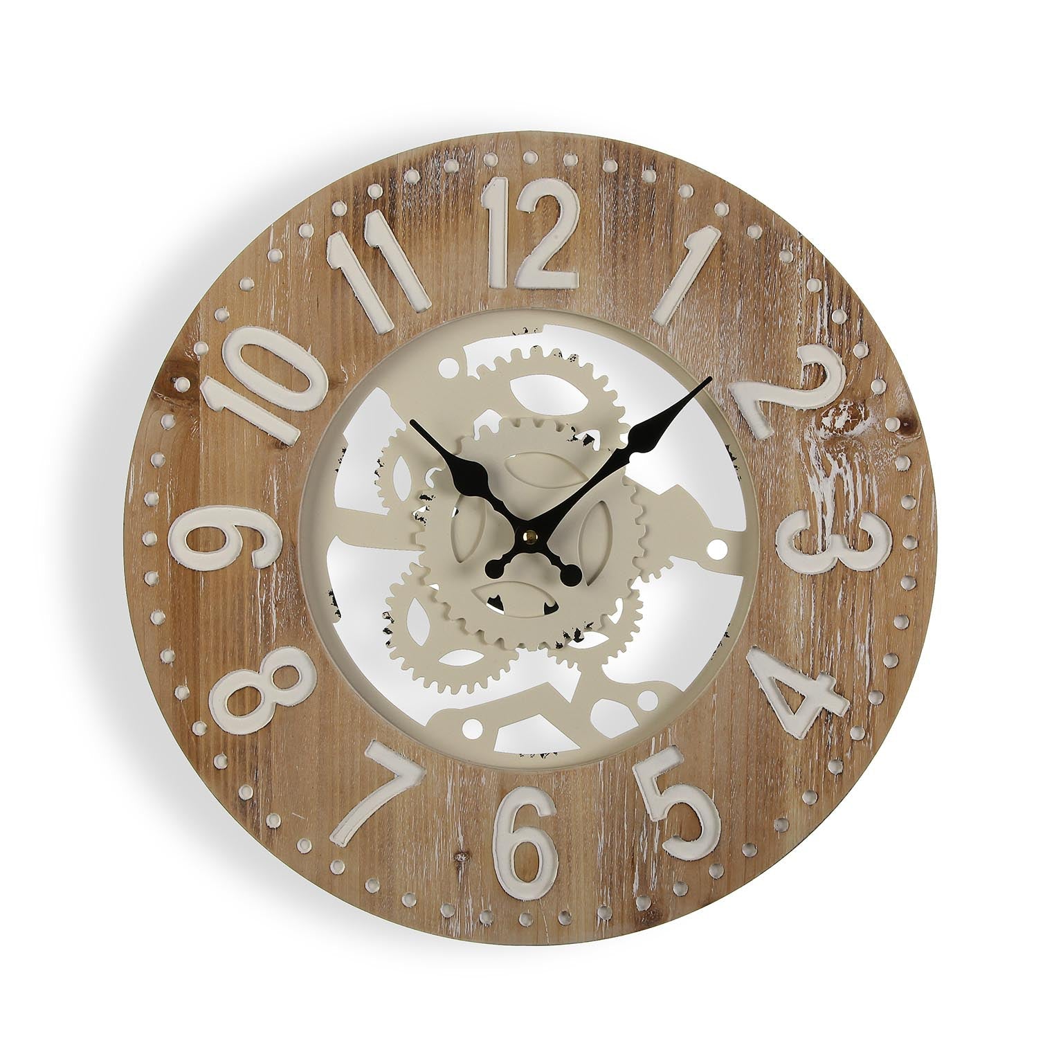 RELOJ PARED MADERA Y METAL Versaotoño