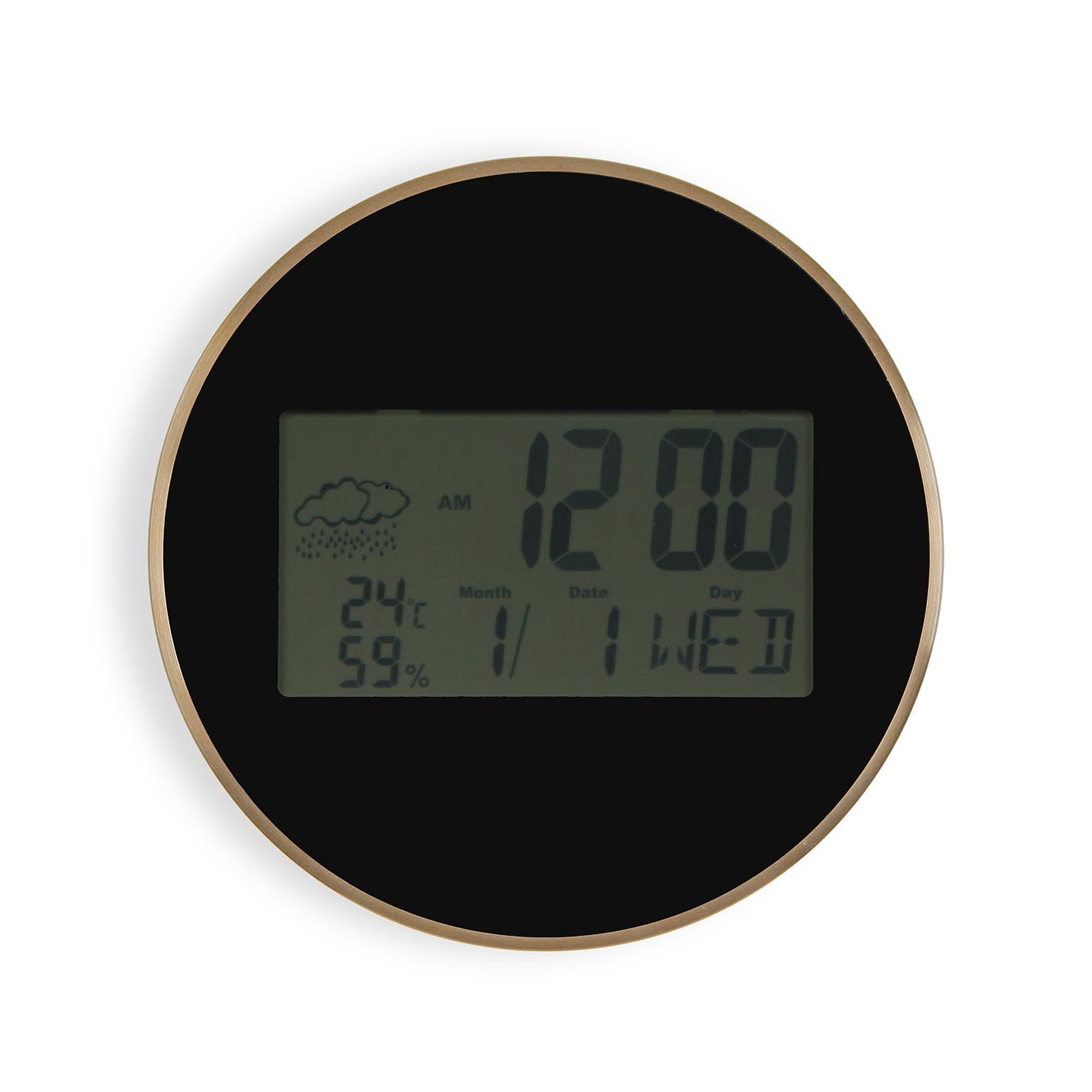 RELOJ DE PARED DIGITAL NEGRO Versaotoño