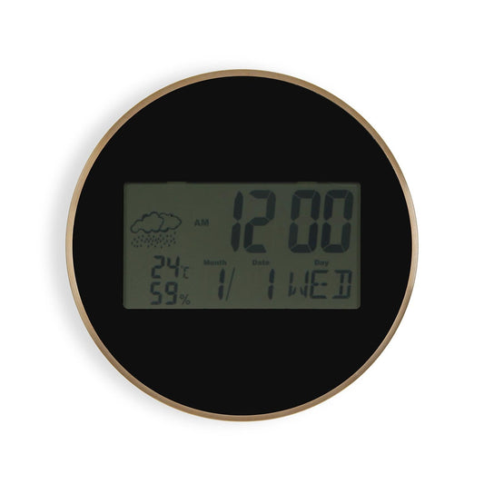 RELOJ DE PARED DIGITAL NEGRO Versaotoño