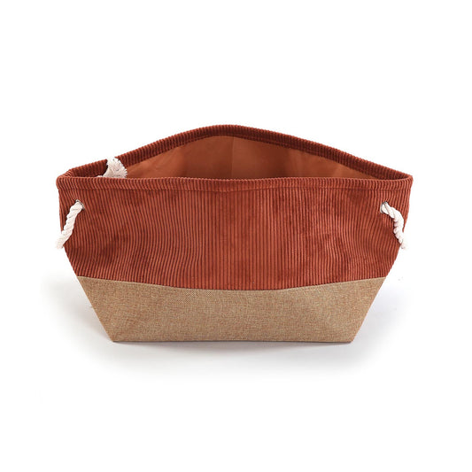 CESTA  CORDUROY  TERRACOTA CUADRADA Versaotoño
