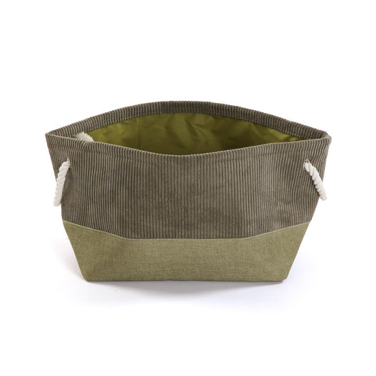 CESTA  CORDUROY  VERDE CUADRADA Versaotoño