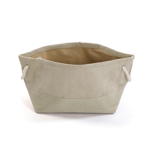 CESTA  CORDUROY  BEIGE  CUADRADA Versaotoño