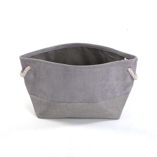 CESTA  CORDUROY  GRIS CLARO CUADRADA Versaotoño