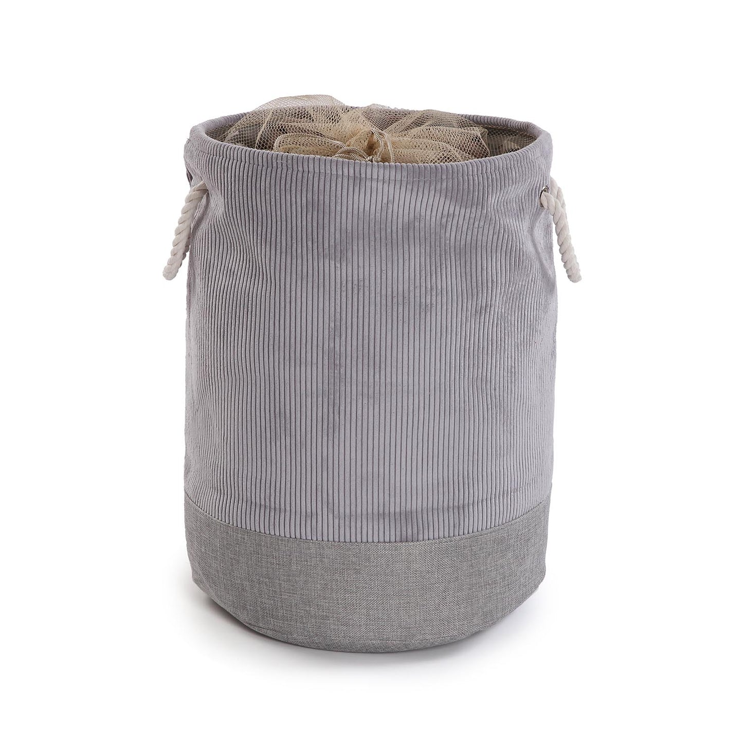 CESTO ROPA CORDUROY GRIS CLARO VERSA 2026 JUNIO