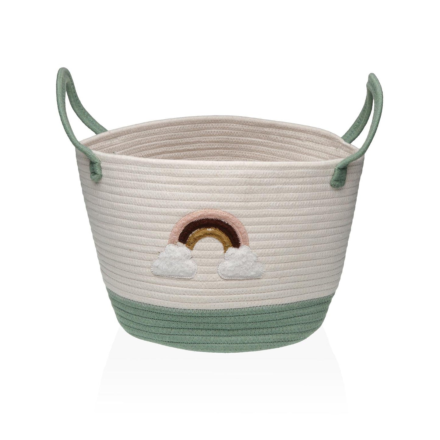 CESTA ARCOIRIS VERDE Y BLANCA Versaotoño