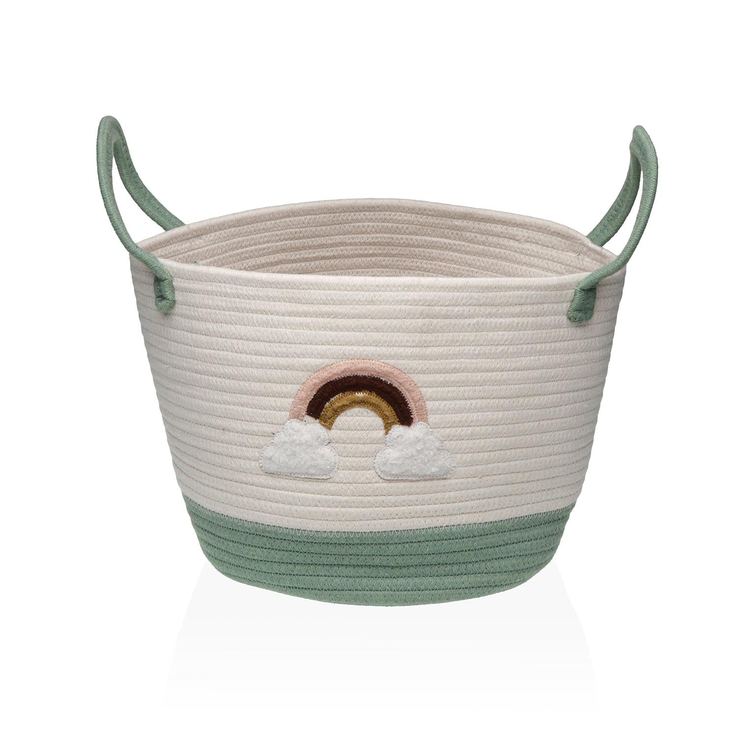 CESTA ARCOIRIS VERDE Y BLANCA Versaotoño