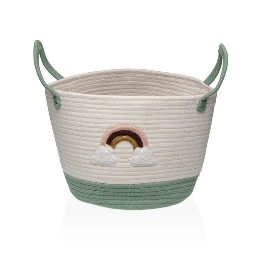 CESTA ARCOIRIS VERDE Y BLANCA Versaotoño
