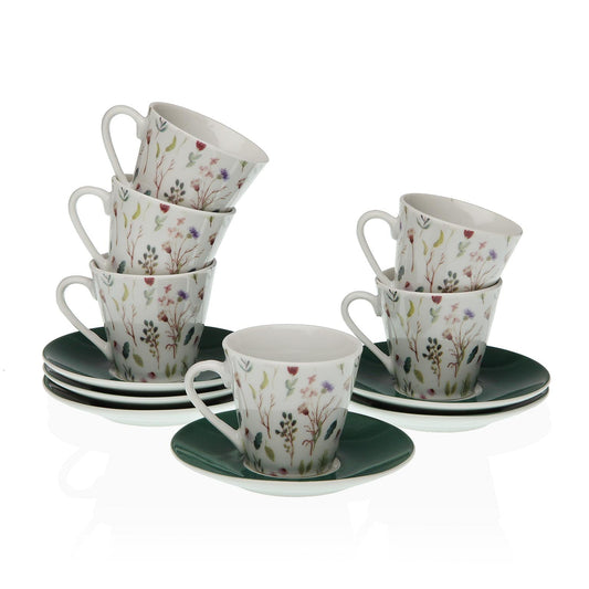 SET 6 TAZAS CAFE C/PLATO SANSA Versaotoño