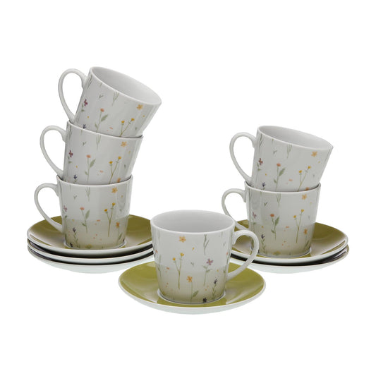 SET 6 TAZAS TE CON PLATO LAISON Versaotoño