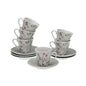 SET 6 TAZAS CAFE CON PLATO CAPRICE Versaotoño
