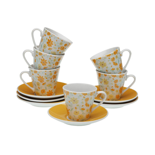 SET 6 TAZAS CAFE CON PLATO CLIVIA Versaotoño