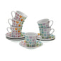 SET 6 TAZAS CAFE CON PLATO COLOUR HEARTS Versaotoño