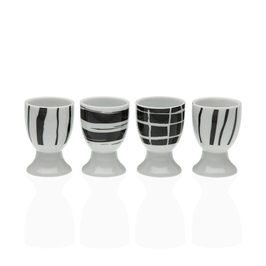 SET 4 SOPORTE HUEVOS RAYAS NEGRAS Versaotoño