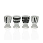SET 4 SOPORTE HUEVOS RAYAS NEGRAS Versaotoño
