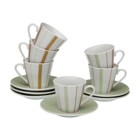 SET 6 TAZAS CAFE CON PLATO FLINT Versaotoño