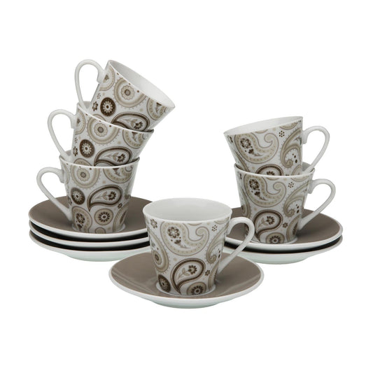 SET 6 TAZAS CAFE CON PLATO GLOB Versaotoño