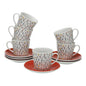 SET 6 TAZAS TE CON PLATO BLUME Versaotoño